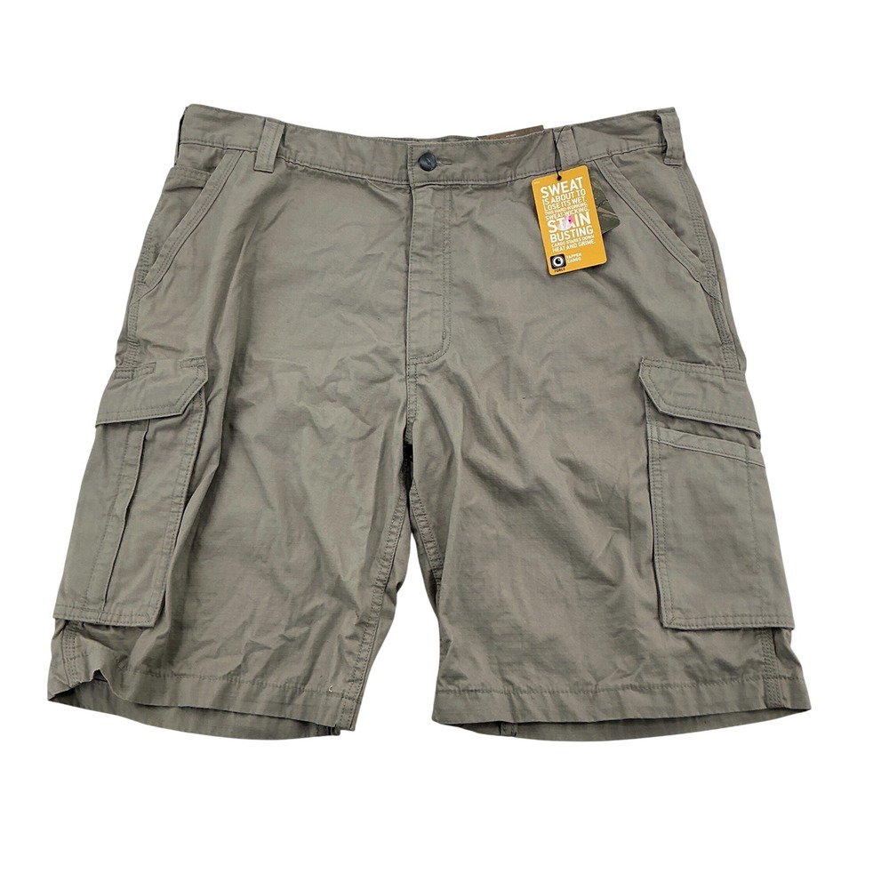 Carhartt Force Tappen Cargo Shorts Mens 42 Khaki Cotton Ripstop Workwear Utility